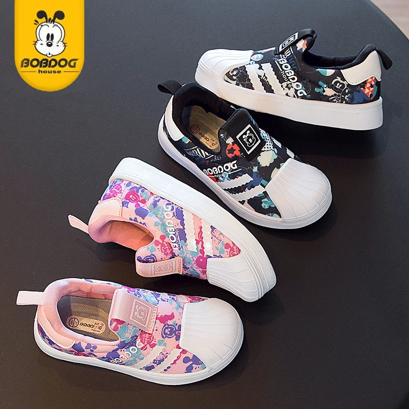 巴布豆童鞋春秋男童透气跑步鞋子幼儿园爆款男女童贝壳头鞋子百搭