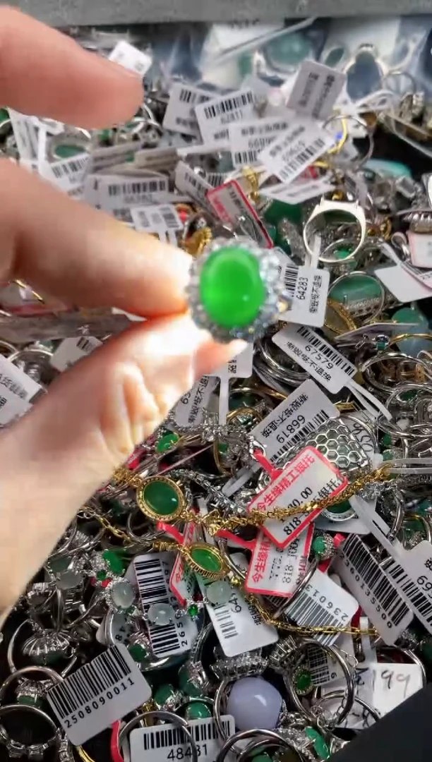 银S925镶嵌戒指翡翠2            9