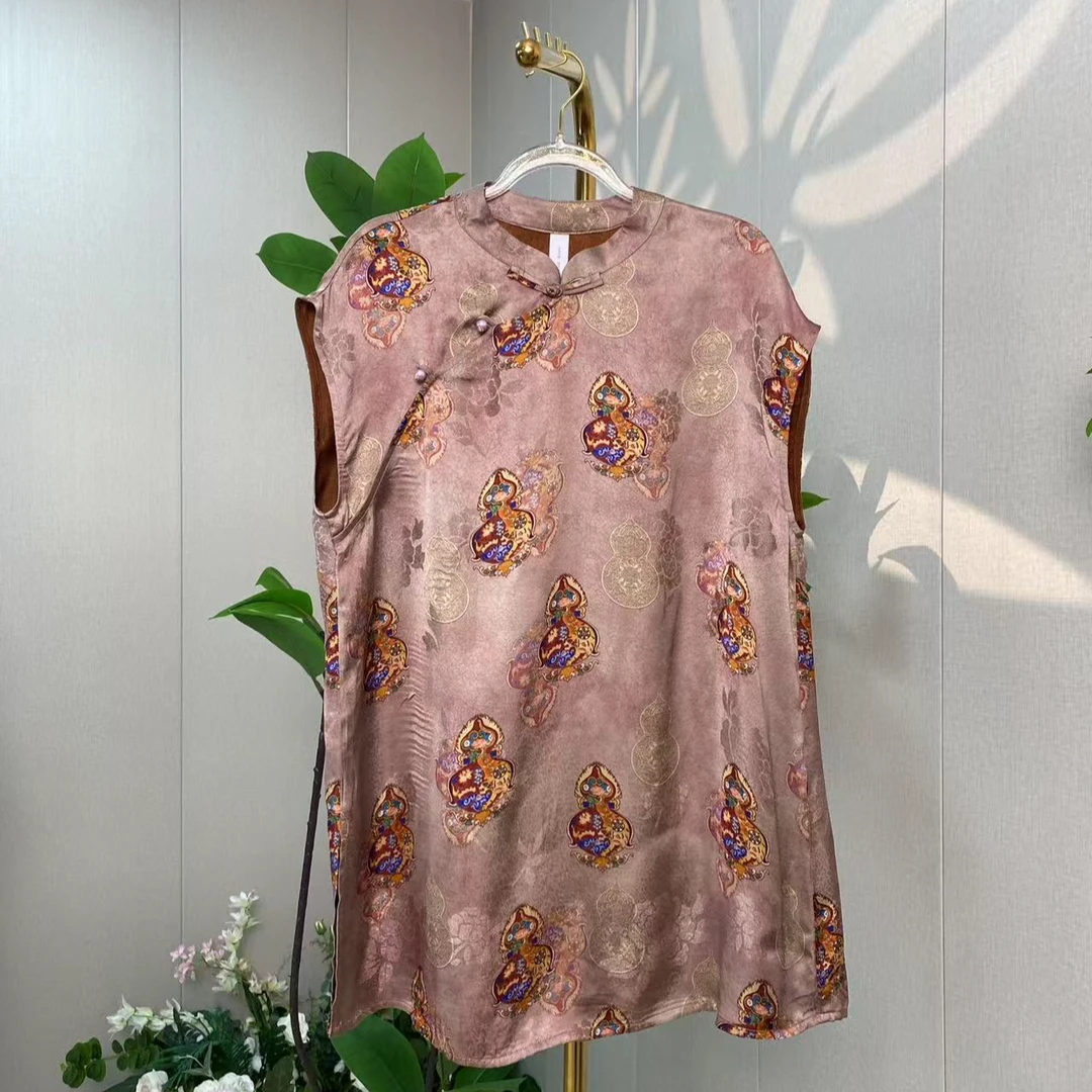 【八宝葫芦】2025夏季新款新中式国风中长款气质女提花斜襟奥黛上衣