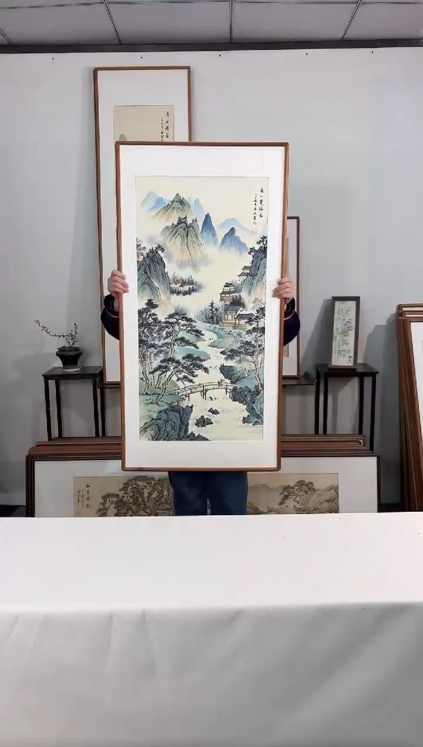 国画手绘*溪山揽胜*62*122cm