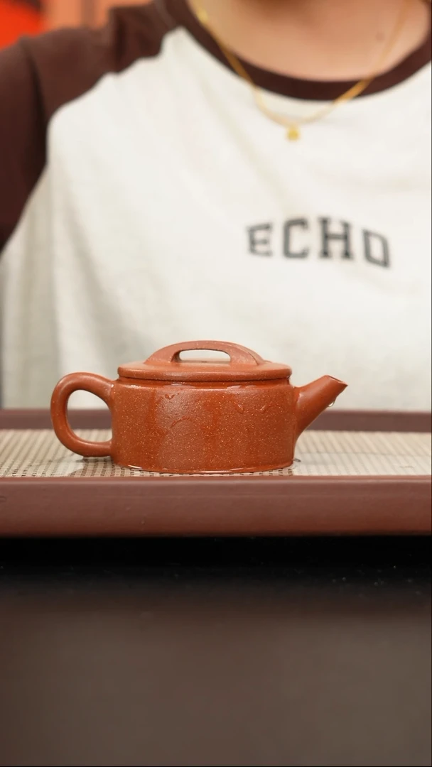 茶壶紫砂红朱段汉瓦160cc肖江群