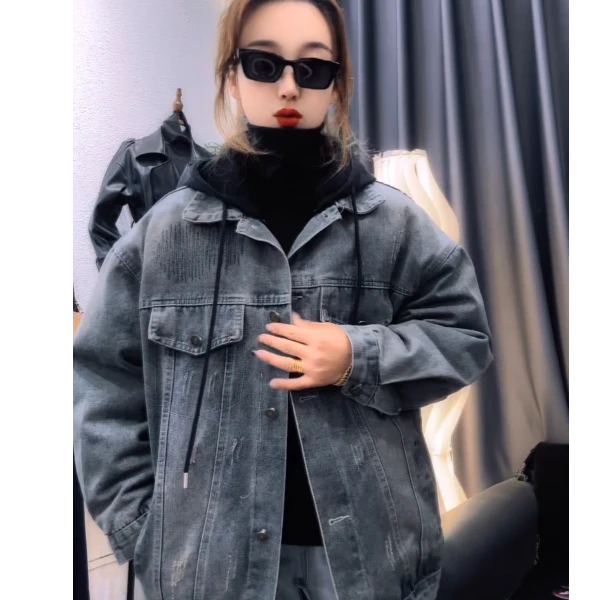 牛仔加厚外套       时尚时尚休闲百搭潮流潮流韩版短款短款秋冬