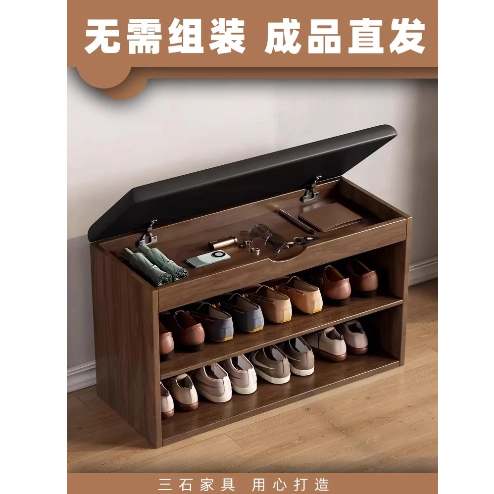 新中式无门换鞋凳鞋柜一体家用门口可坐免安装25网红新款爆款鞋柜