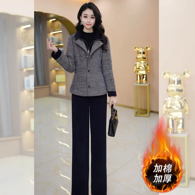 【加棉加厚】优雅新款气质时尚大气减龄收腰显瘦套裤M-4XL-29037