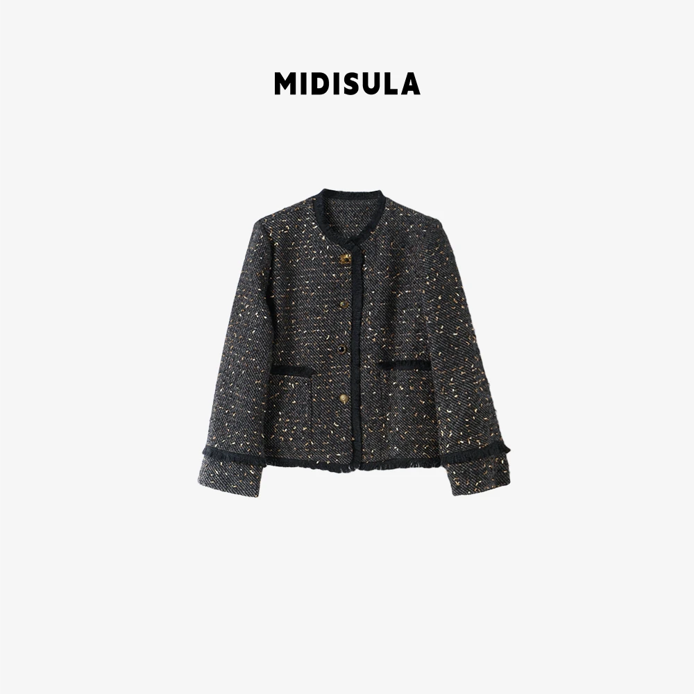 MDSL·深圳南油秋季新款小众设计师款高级黑金小香外套#01845