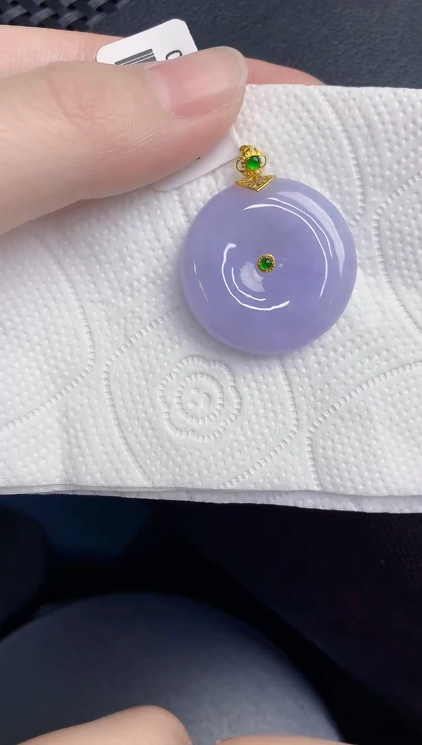 颈饰18K金镶嵌翡翠天然翡翠缅甸A货