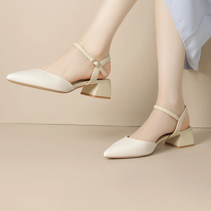 气质优雅时装凉鞋女2025夏季新款法式低跟浅口尖头百搭单鞋