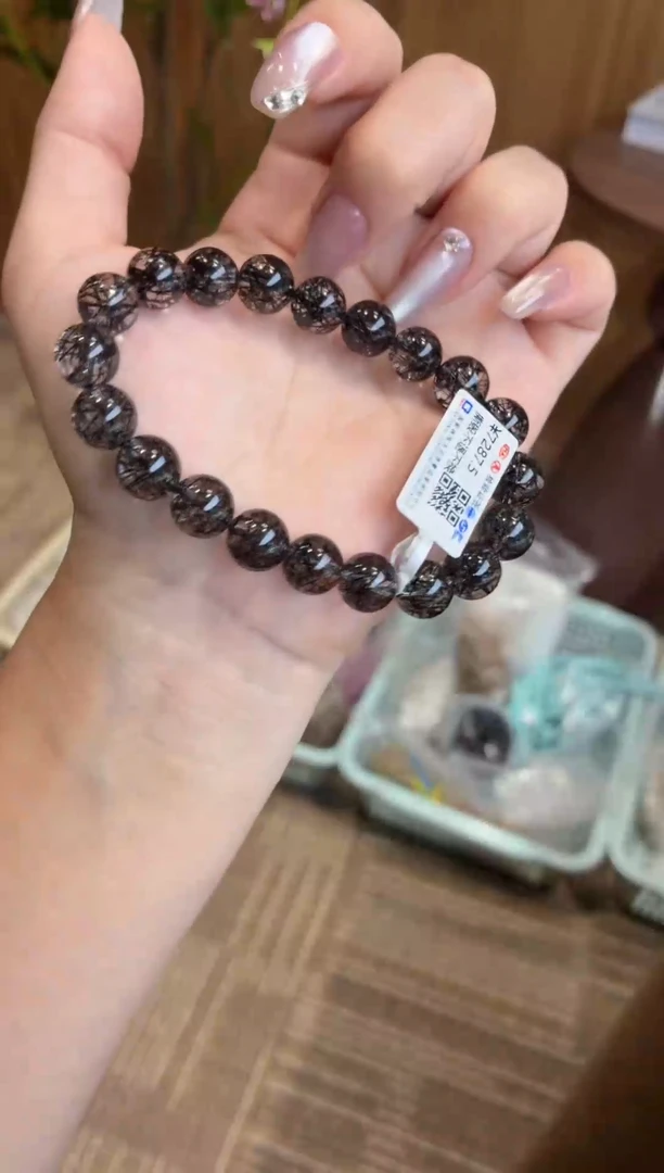 未镶嵌手串水晶黑发晶手串9+