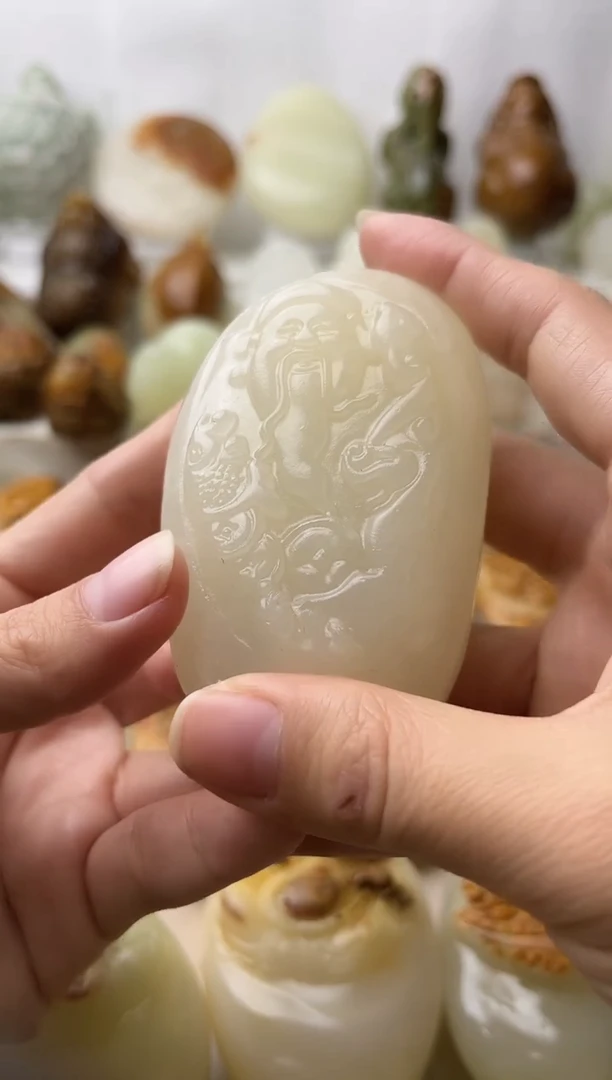 石材古青石棉纹正常不退换财神
