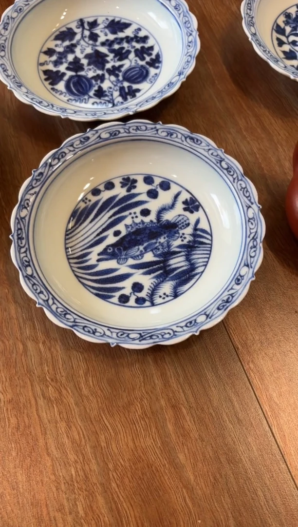 闪购青花鱼藻壶承