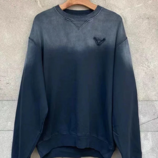 X53号链接 秋冬款重磅纯棉 420克 水洗渐变三角 长袖卫衣2888