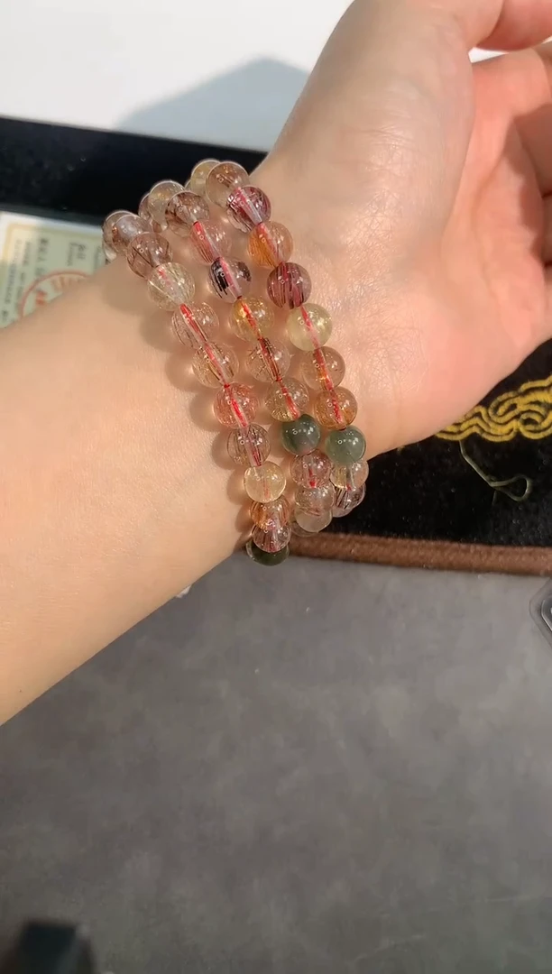 【闪购商品】发晶手链未镶嵌73号发晶多宝三圈7mm