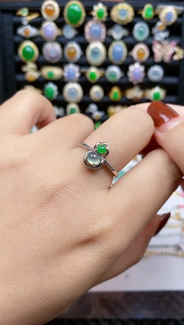 银S925镶嵌戒指翡翠410