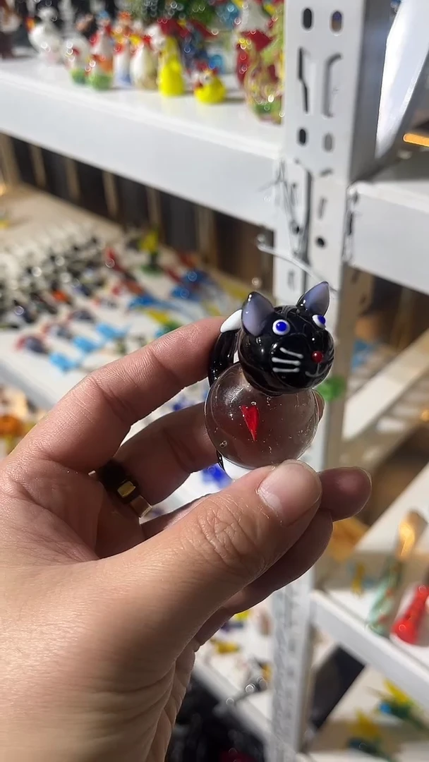 手工艺品琉璃爱心猫