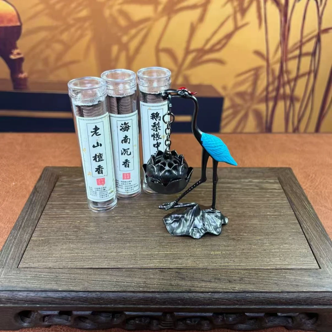 【闪购商品】蓝仙鹤莲花吊香炉+祥云小盘香