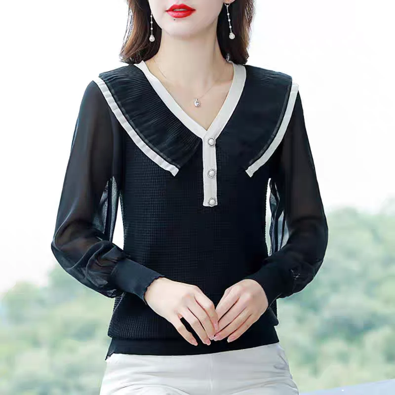 S011女轻熟风圆领欧美风毛针织衫气质女装打底衫宽松洋气时尚