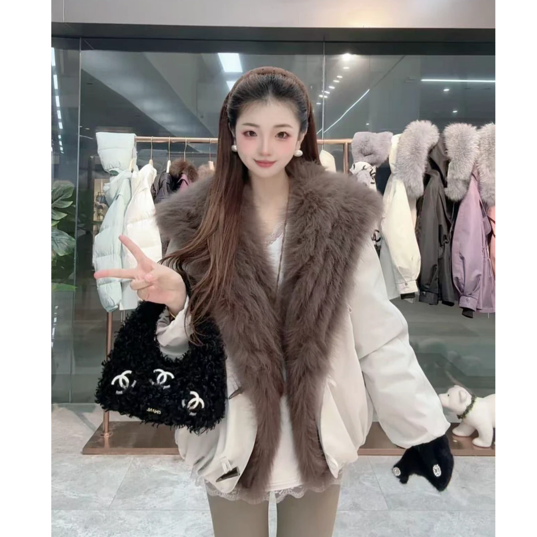 [TD专属】新款狐狸毛领鹅绒派克服 女款 休闲时尚保暖002