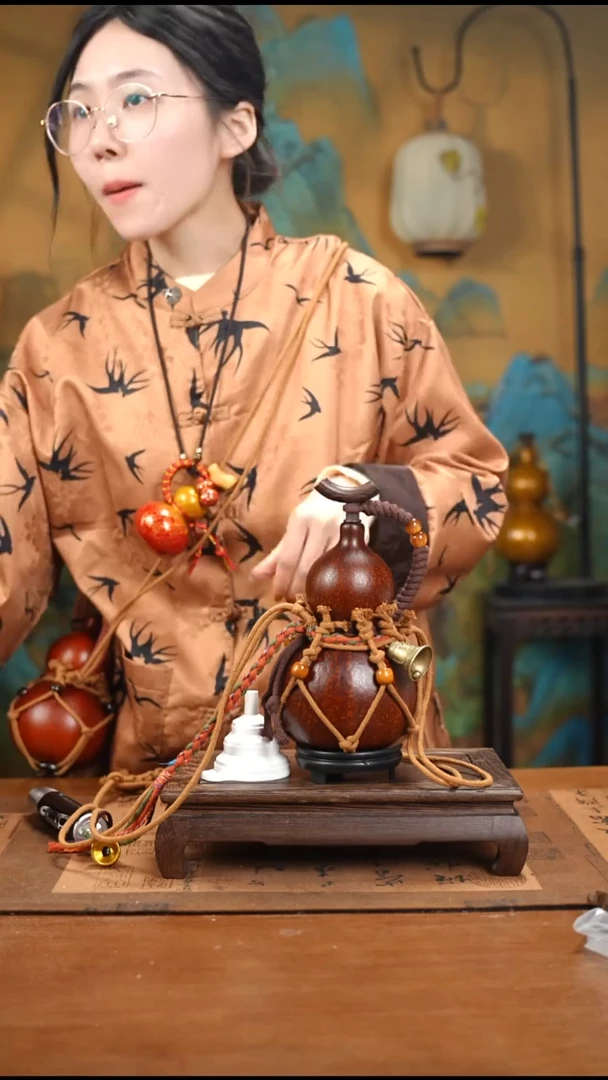 WJ004网兜款大漆酒葫芦（现货现发）