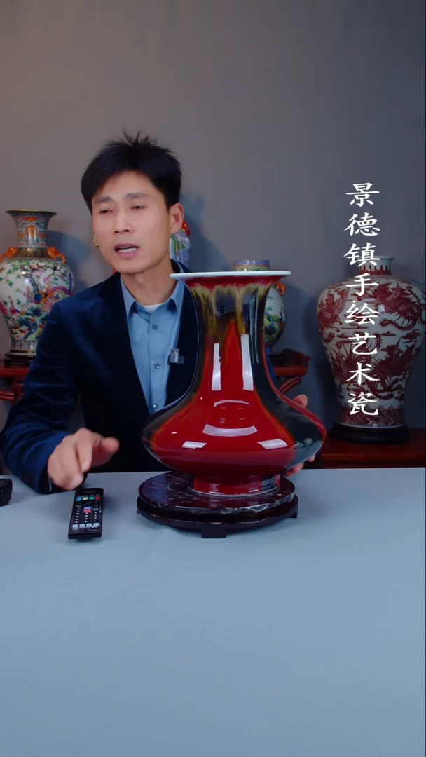 瓶陶景德镇手工手绘陶瓷摆件6