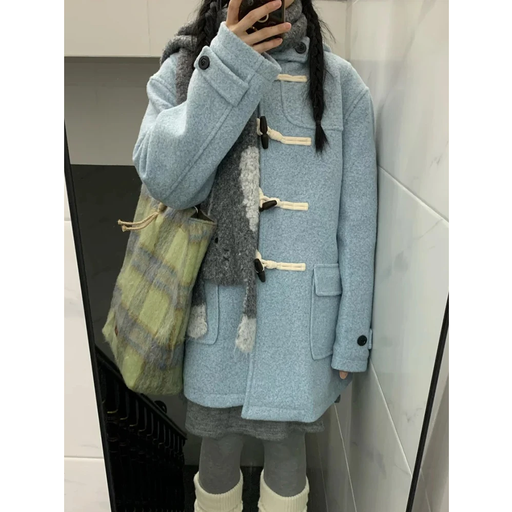 加厚牛角扣深冬独特超好看呢子大衣女入冬季2025新款毛呢外套秋冬