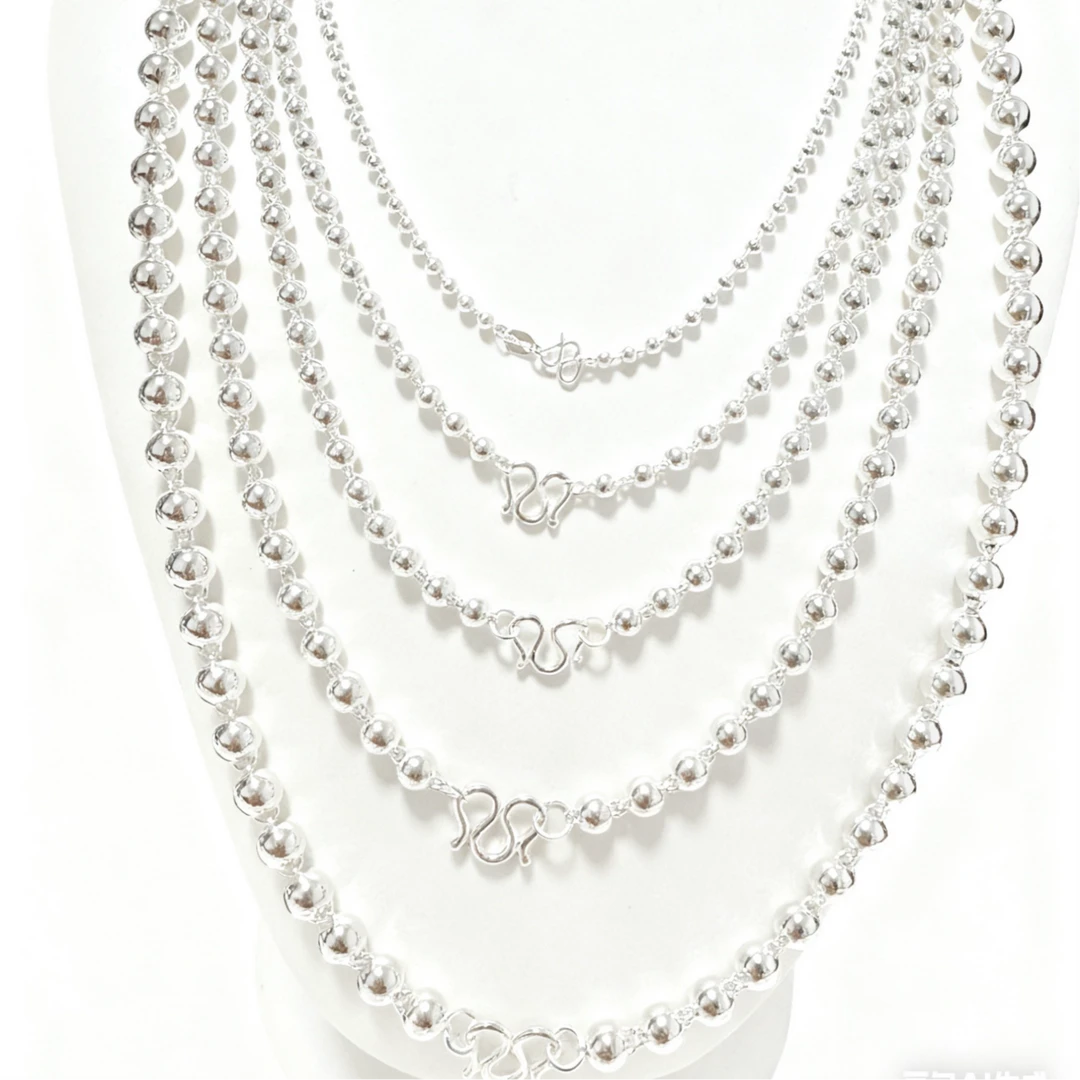 链子足银 【光珠项链】足银999百搭时尚简约长链