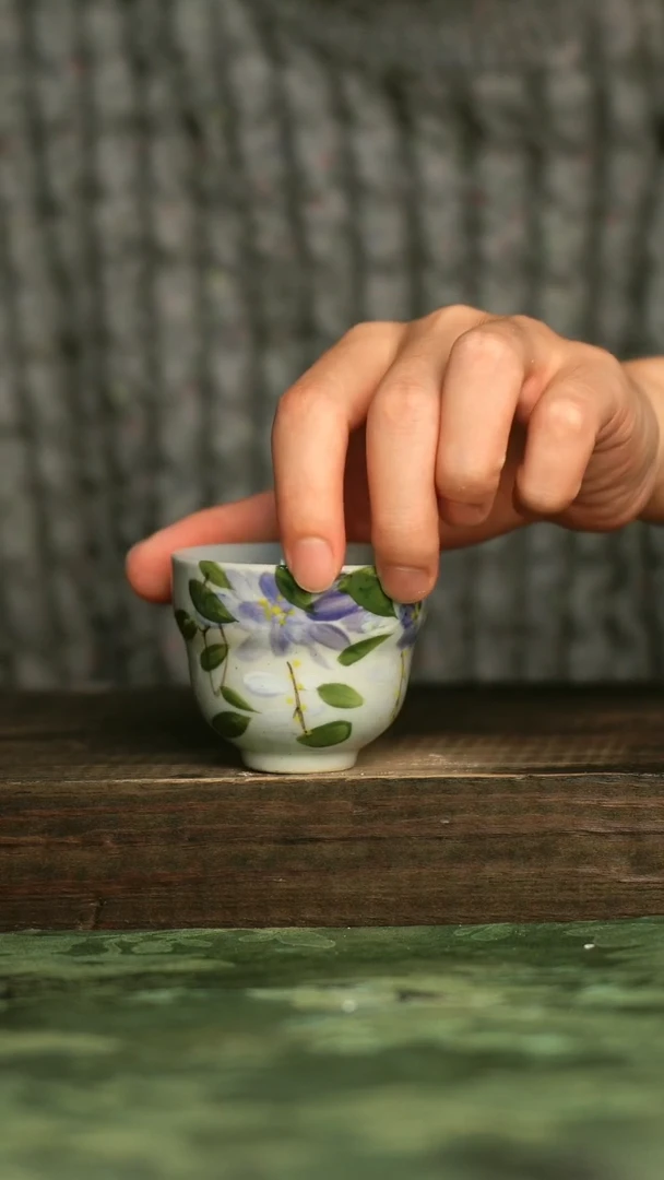 陶瓷青诗集手工手绘瓷器