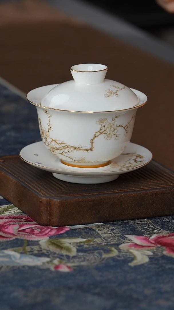 【梅花-盖碗】【15西泠礼盒】