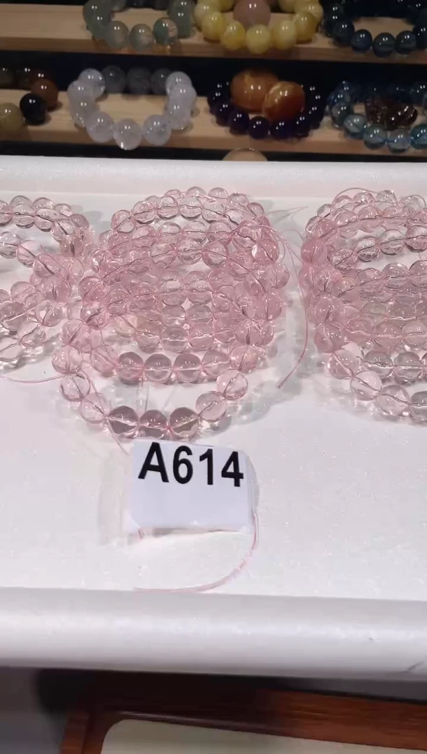 未镶嵌手链水晶A614粉水晶菠萝珠10-11多样性发一