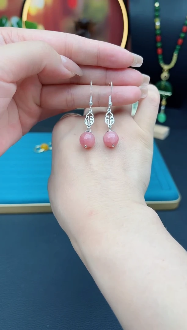 玛瑙/玉髓耳饰银S925镶嵌426000