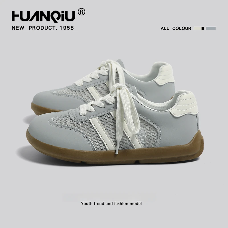 环球网面透气德训鞋女款2025新款春夏软底舒适轻便百搭鞋子女板鞋