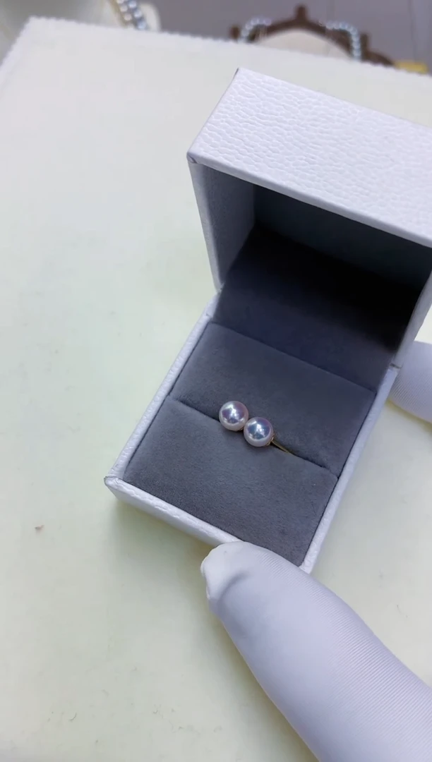 【闪购商品】海水珍珠饰品18K金镶嵌5-6素钉定制