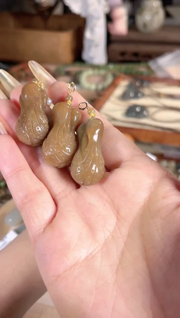 吊坠(不含链)银S925镶嵌和田玉多样性发其一孤品默认微瑕