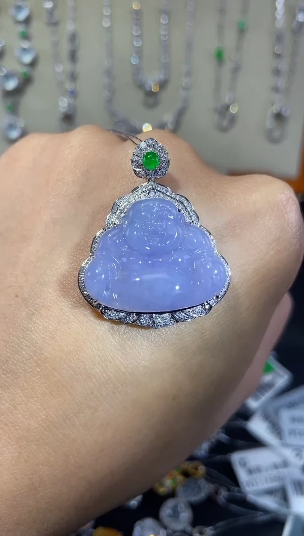 【闪购商品】翡翠颈饰18K金镶嵌吊坠