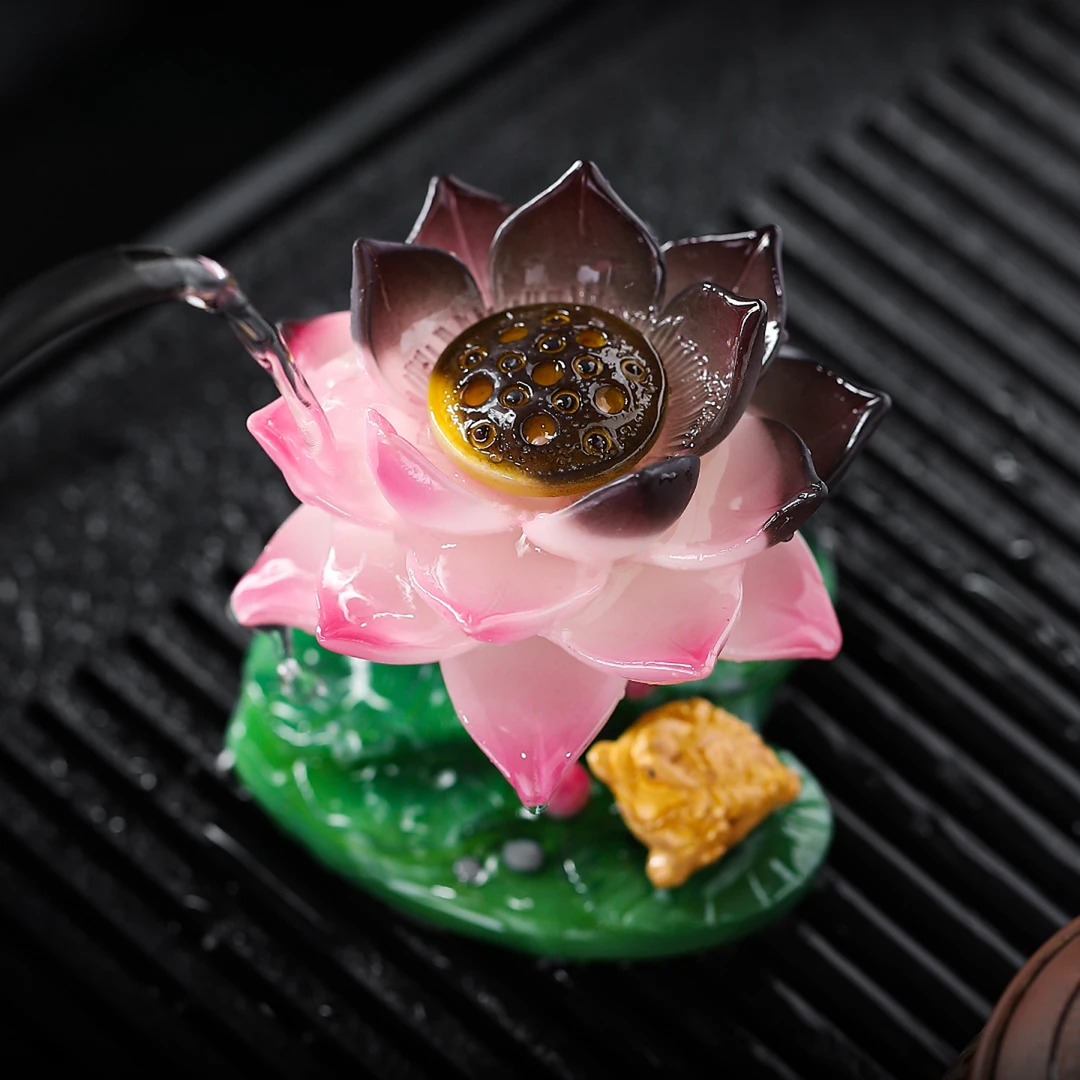 变色莲花家居高档个人专用高档可养玩茶道小摆件茶盘茶台装饰用品