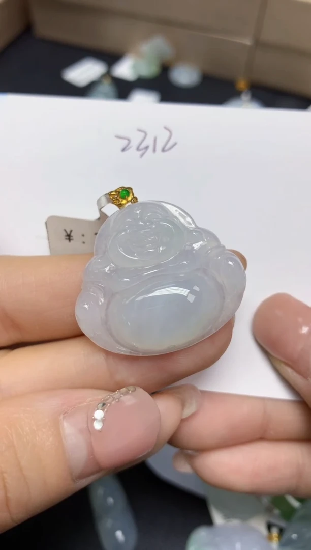 【闪购商品】翡翠挂件18K金镶嵌 天然翡翠A货