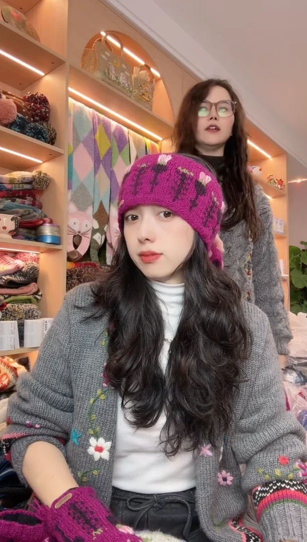 绵羊毛玫红色发带