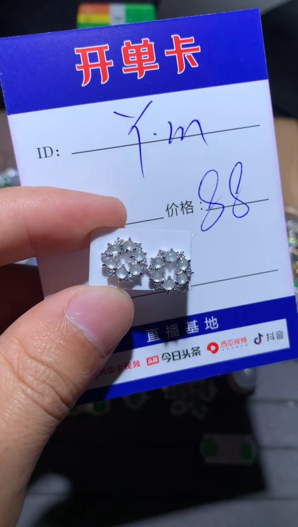 【闪购商品】翡翠耳饰银S925镶嵌 定向 Y.m