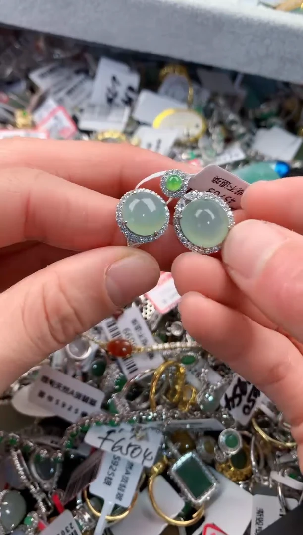 银S925镶嵌戒指翡翠4                     1