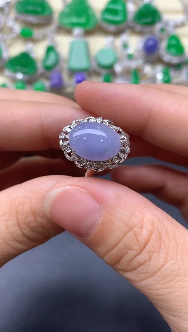 18K金镶嵌戒指翡翠352-中国好珍宝