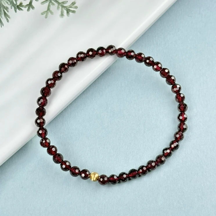 石榴石切面手链约4mm(多样性发一）