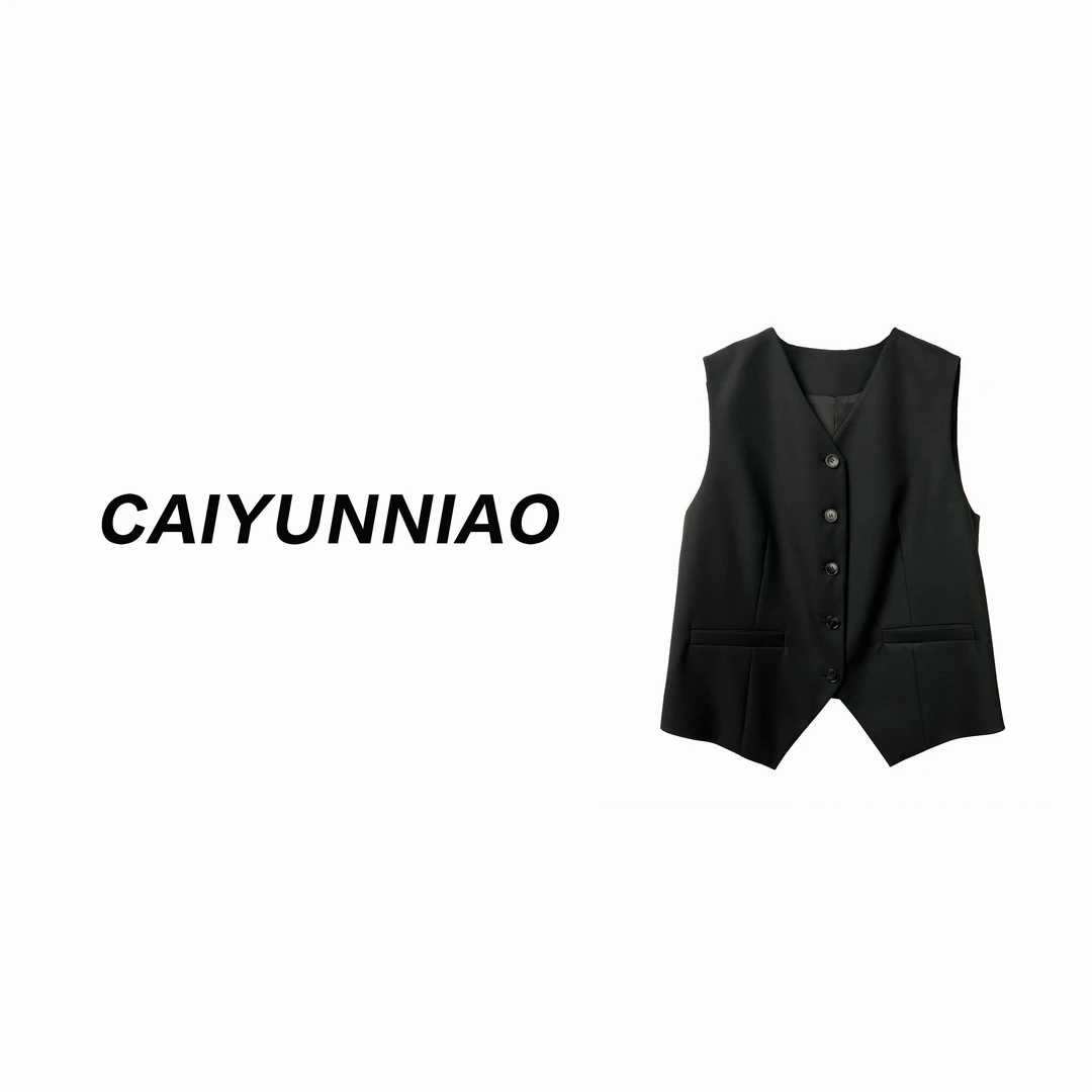 春秋轻奢设计高级感百搭无袖马甲职业休闲T01