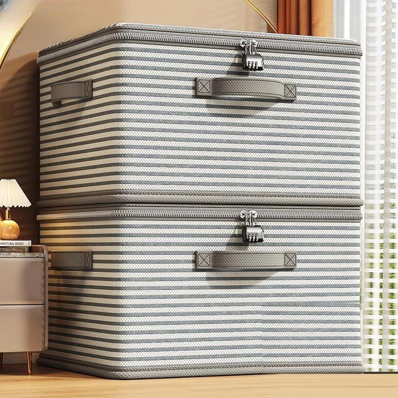 带锁收纳箱家用衣柜装衣服被子玩具整理箱盒可折叠密码储物箱神器