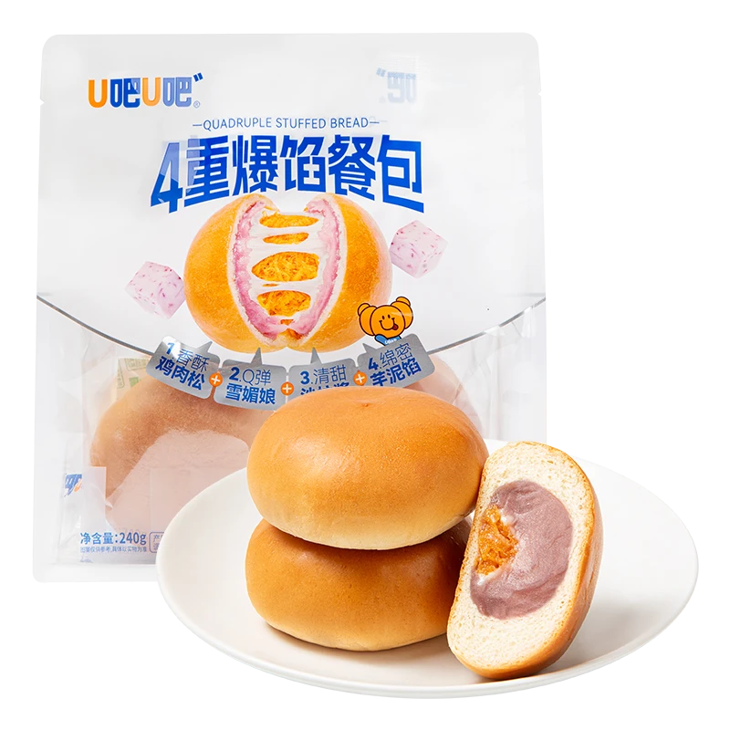 u吧u吧四重爆馅餐包240g（内含4包）