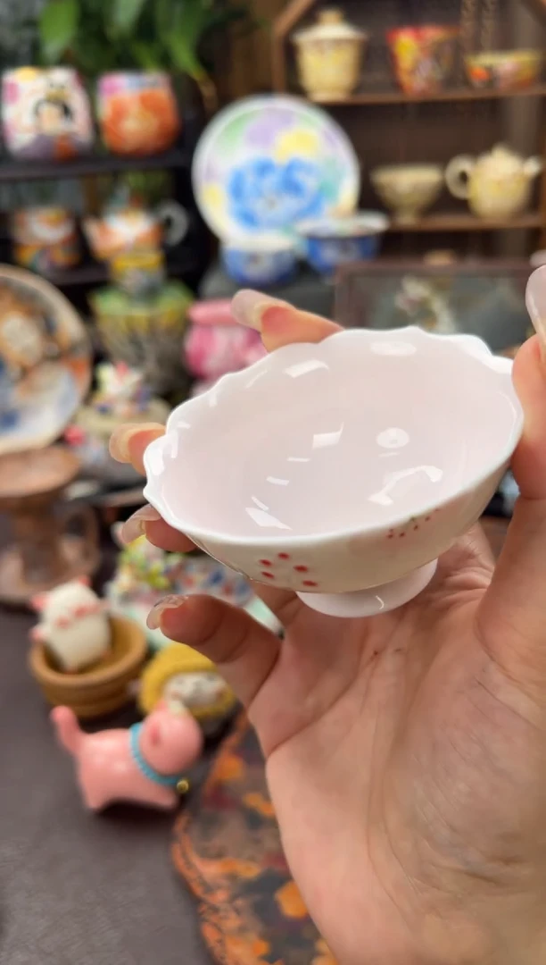 甘棠-小浪漫手绘小花高足杯