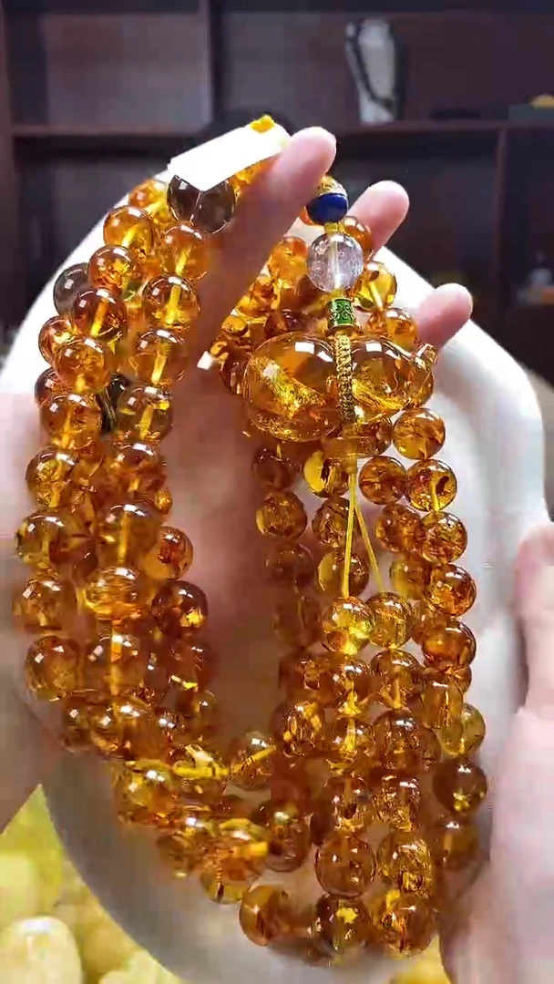 琥珀颈饰未镶嵌项链