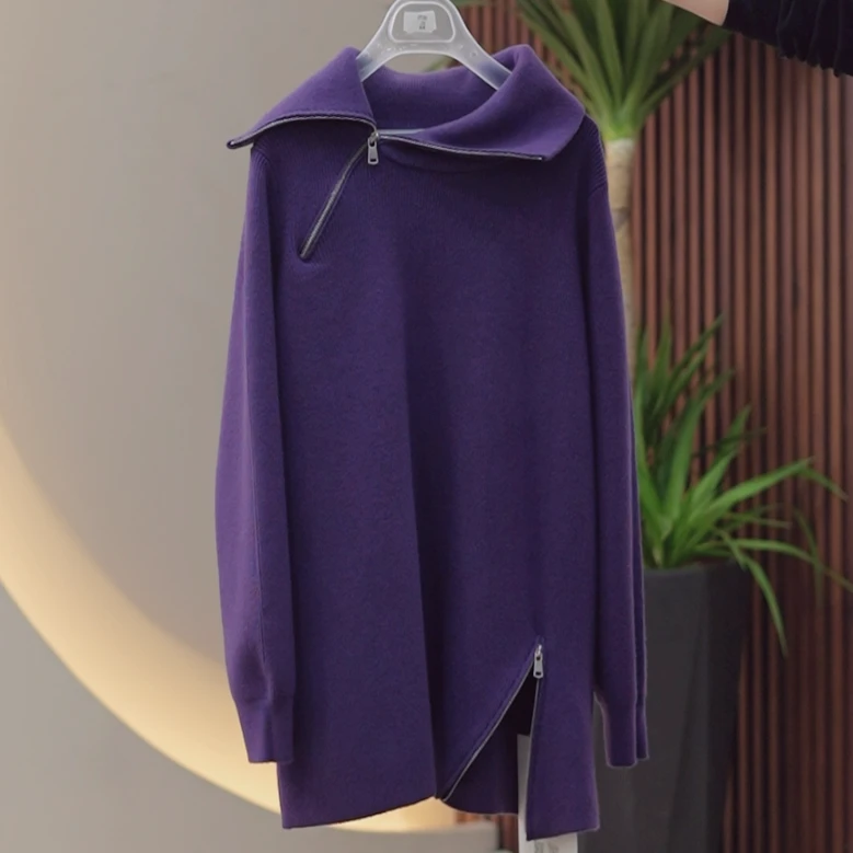 定制针织衫女大码27201弹力保暖休闲百搭气质上衣秋季