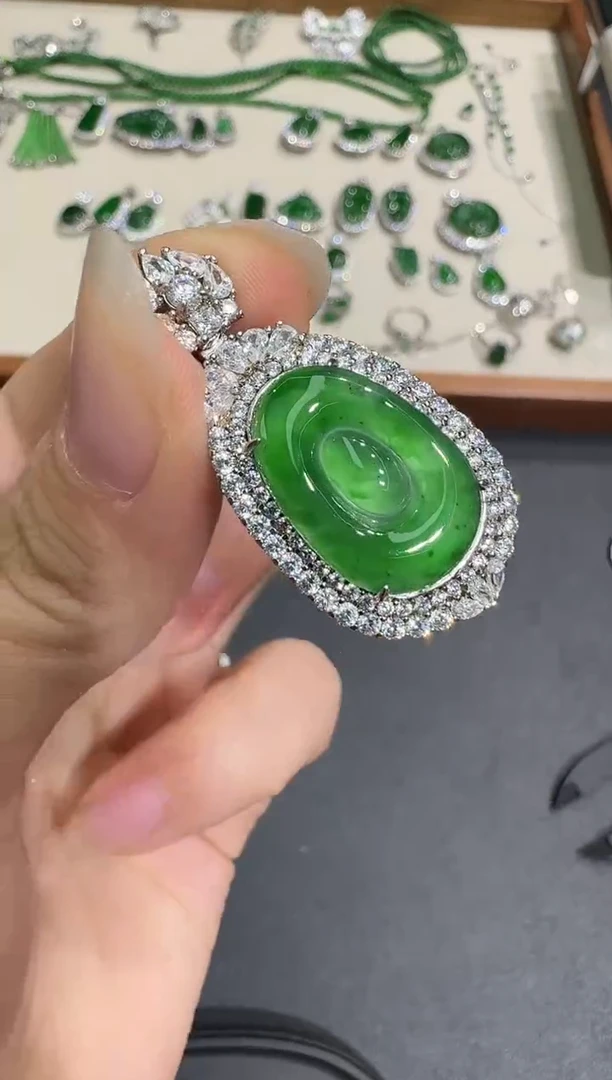 颈饰银S925镶嵌翡翠X1211-886-217