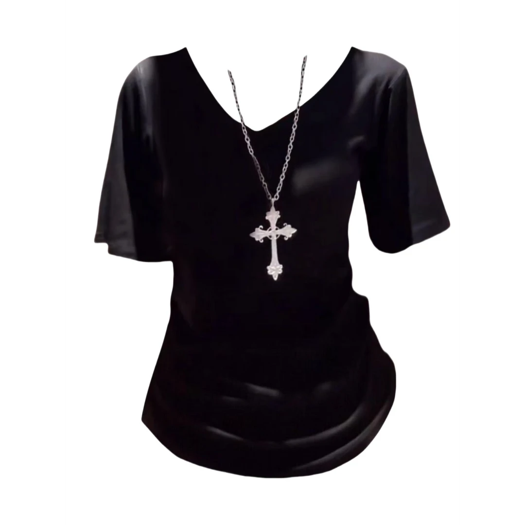 麦麦家 修身显瘦中长款上衣 百搭遮肉下衣失踪风大码胖mm