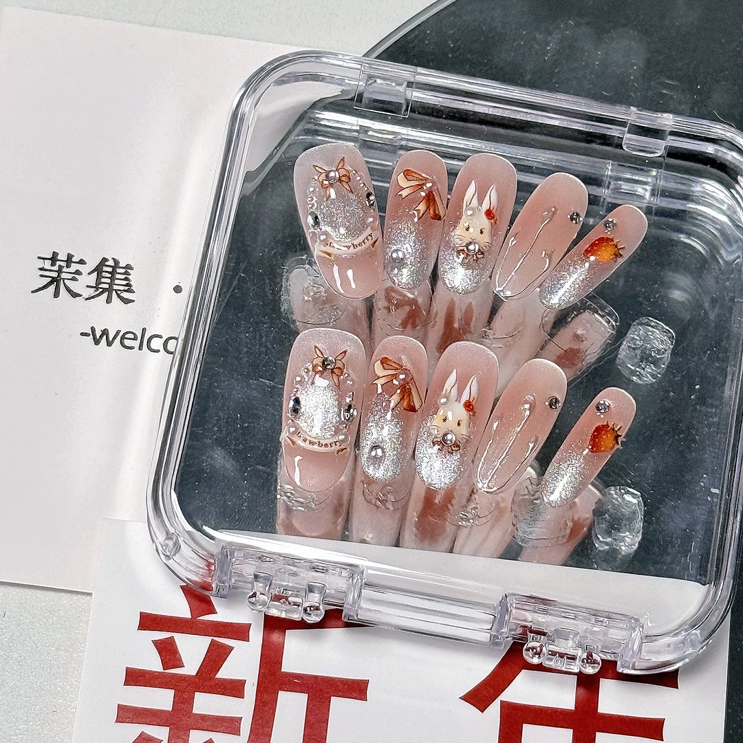【洛可可兔兔新包装】---茉集NailBank纯手工穿戴甲十片装 爱丽丝