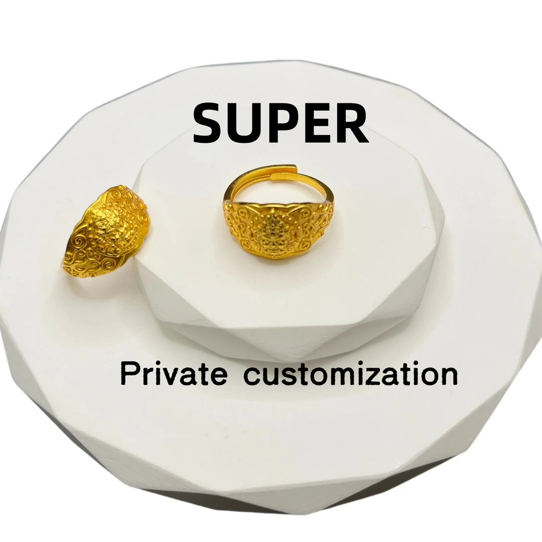 铜合金戒指 时尚开口黄财神戒指